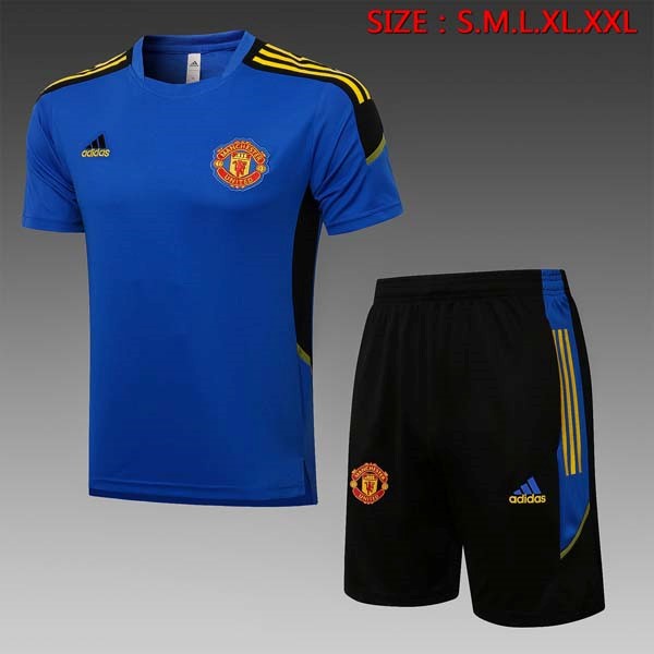 Entrenamiento Manchester United Conjunto Completo 2022 Azul Negro